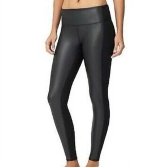 ATHLETA Gleam Faux Leather Panel Leggings - Picture 1 of 7